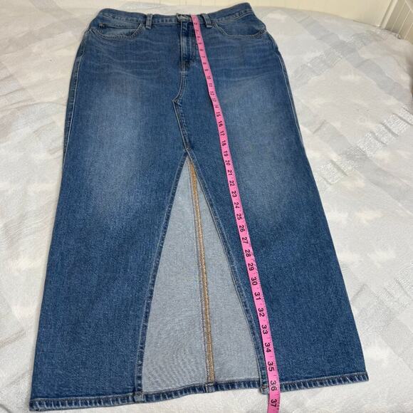 Hudson Reconstructed Denim Midi Skirt | Cotton Blend | Size 30 - Picture 4 of 11